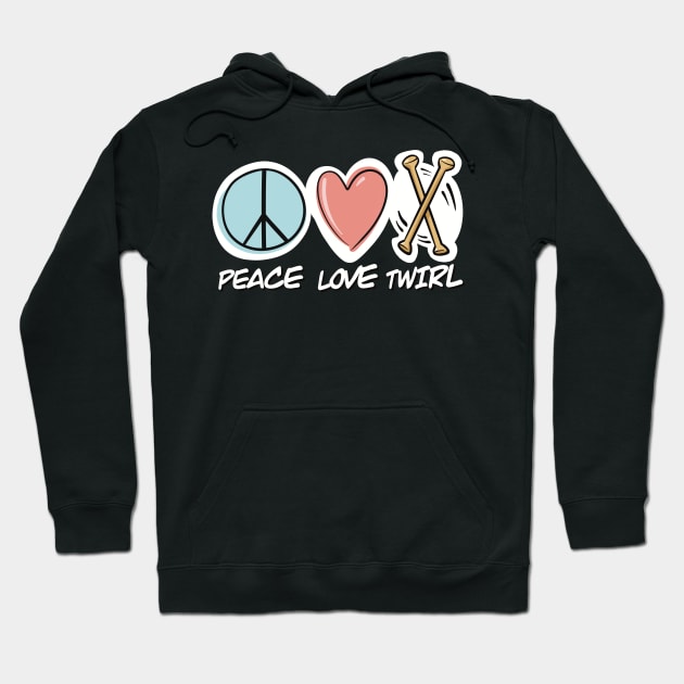 Peace Love Twirl symbol design Hoodie by SubtleSplit